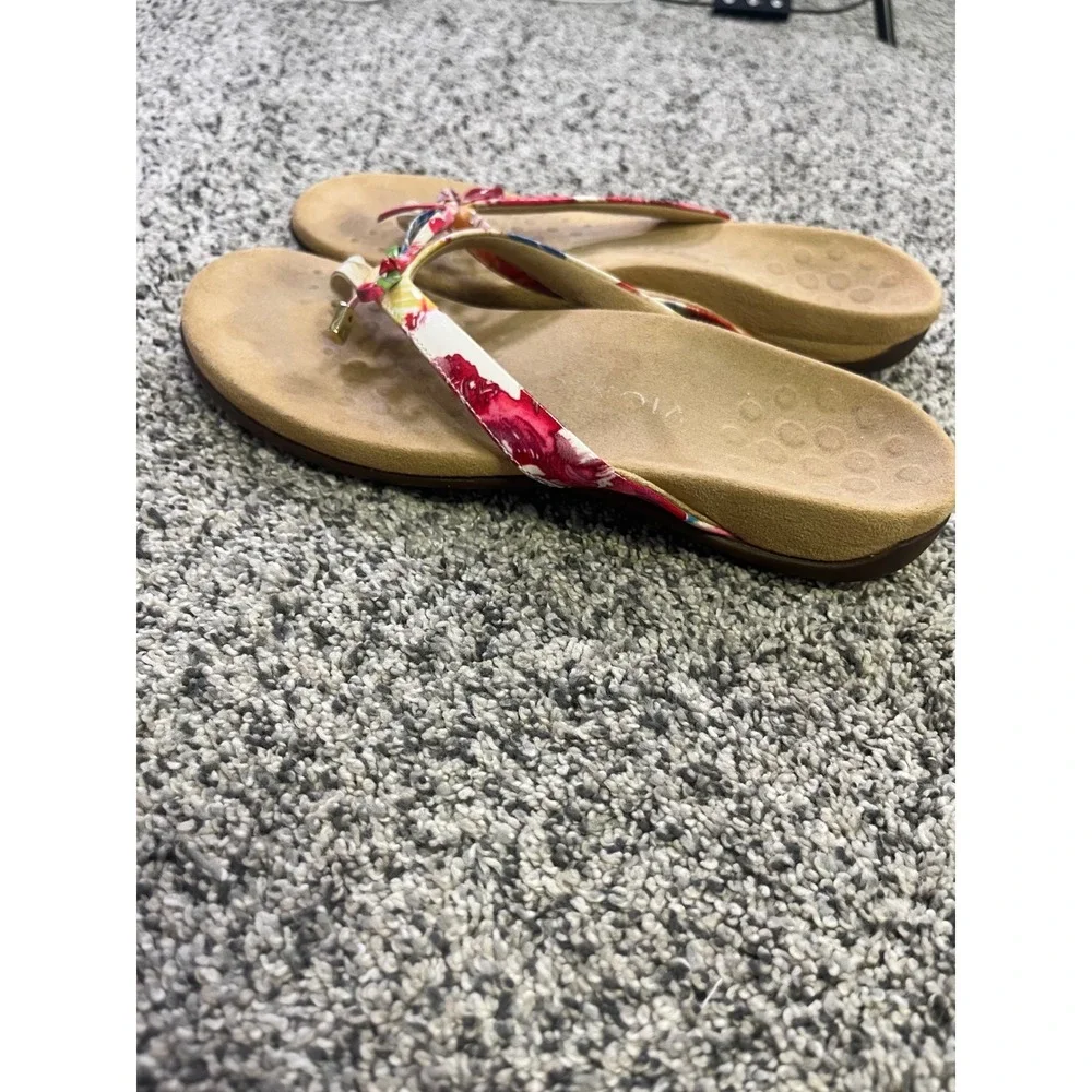 Vionic Bella Floral Flip Flop Sandals Womens 8 Multicolor Orthopedic Comfort